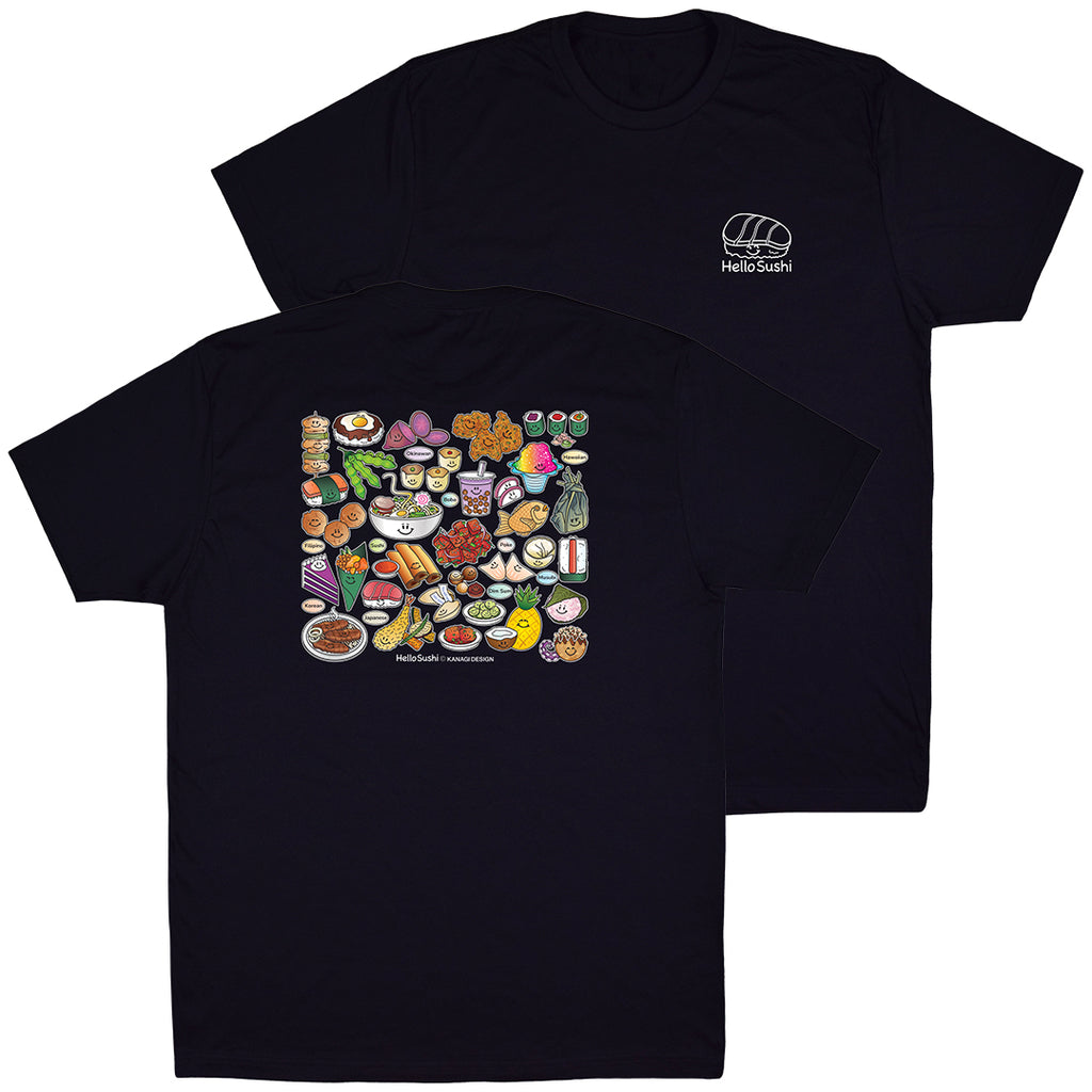 Variety Asian Food T-Shirt by Hello Sushi